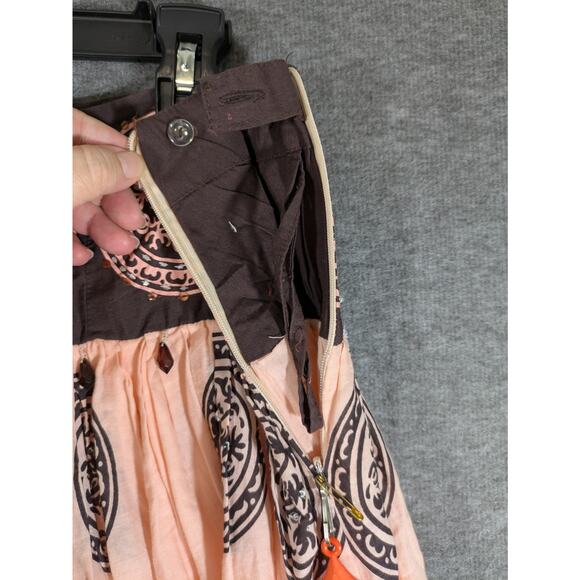 Elegant Peach Embroidered Skirt - Picture 2 of 11